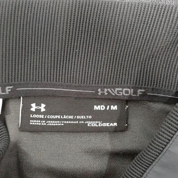 UNDER ARMOUR MENS STORM SWEATER FLEECE HEATHER SNAP MOCK SHIRT BLACK - Picture 4 of 9